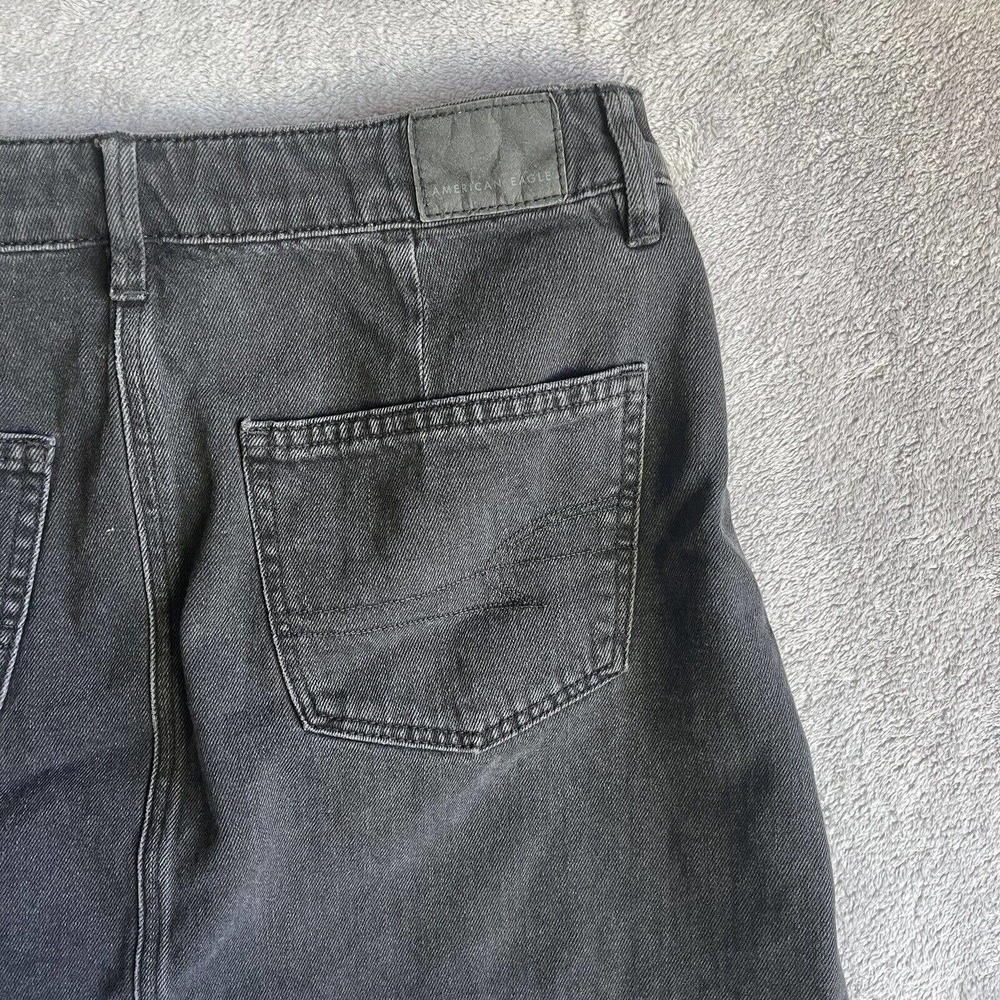 American Eagle Skirt Womens 4 Black Denim Biker Punkcore Festival Beach Preppy - Picture 12 of 13